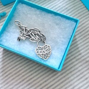 Tiffany Filigree Sterling Silver Heart Charm Bracelet
